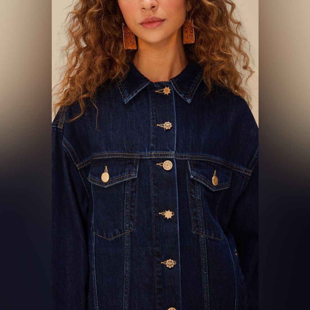 FARM RIO Dark Denim Buttoned Jacket - Picture 2 of 5